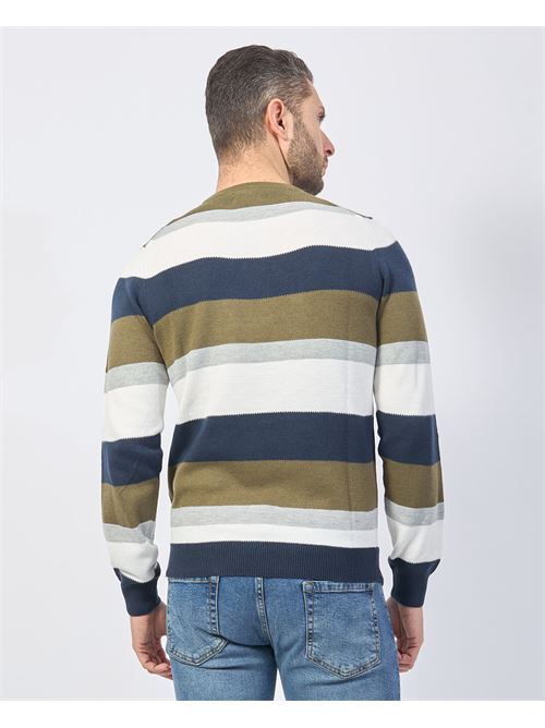 Yes Zee Men's Sweater with Asymmetric Stripes YES ZEE | M875-MK002710